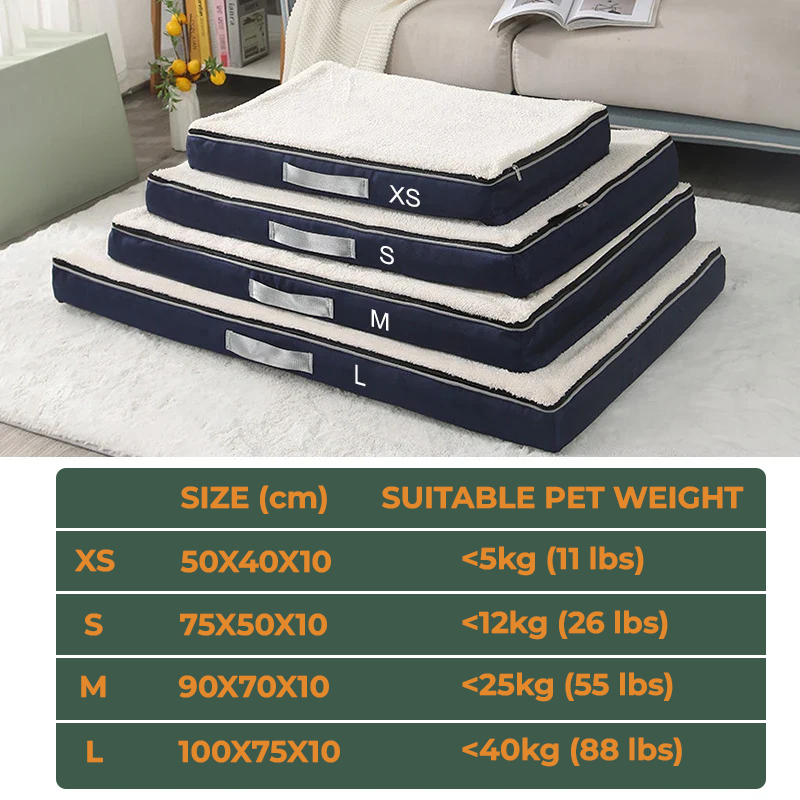 ORTHOPEDIC FOAM PET BED WITH WASHABLE COVER