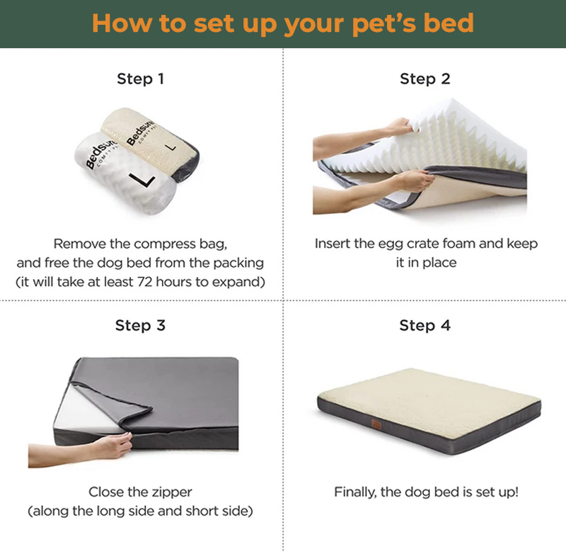 ORTHOPEDIC FOAM PET BED WITH WASHABLE COVER