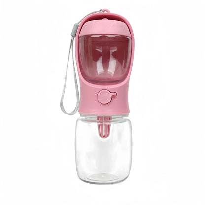 PORTABLE PET WATER BOTTLE WITH FOOD COMPARTMENT & DISPENSER