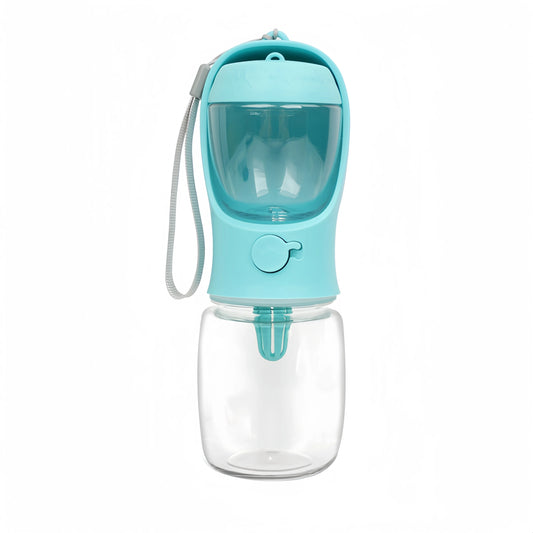 PORTABLE PET WATER BOTTLE WITH FOOD COMPARTMENT & DISPENSER