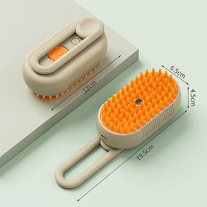 SILICONE PET GROOMING BRUSH WITH SHAMPOO DISPENSER