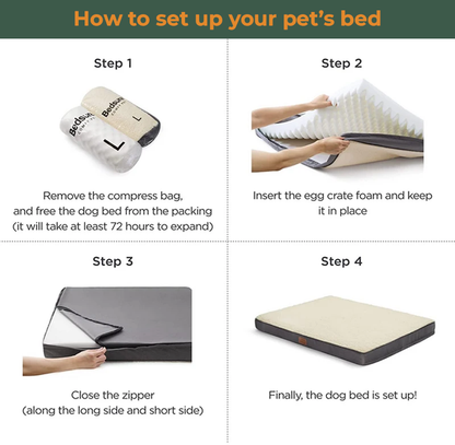 ORTHOPEDIC FOAM PET BED WITH WASHABLE COVER