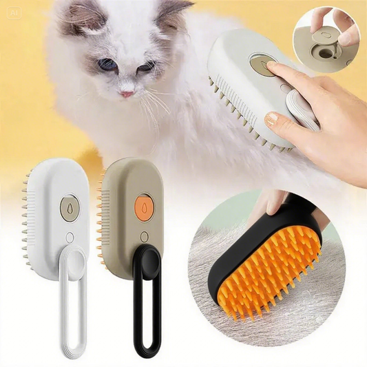 SILICONE PET GROOMING BRUSH WITH SHAMPOO DISPENSER
