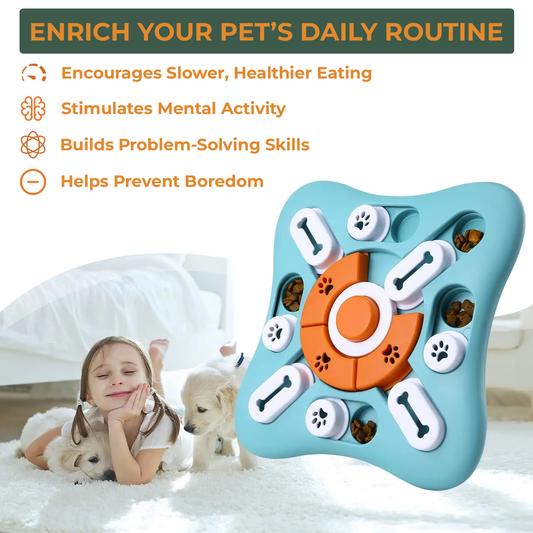 INTERACTIVE DOG PUZZLE TOY FOR TREAT DISPENSING