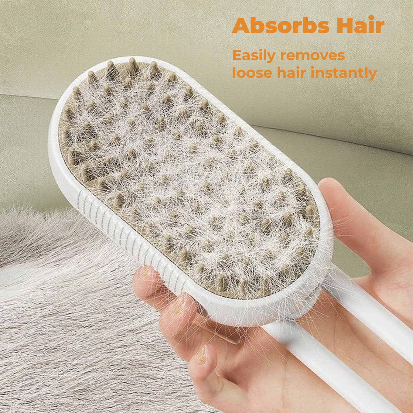 SILICONE PET GROOMING BRUSH WITH SHAMPOO DISPENSER