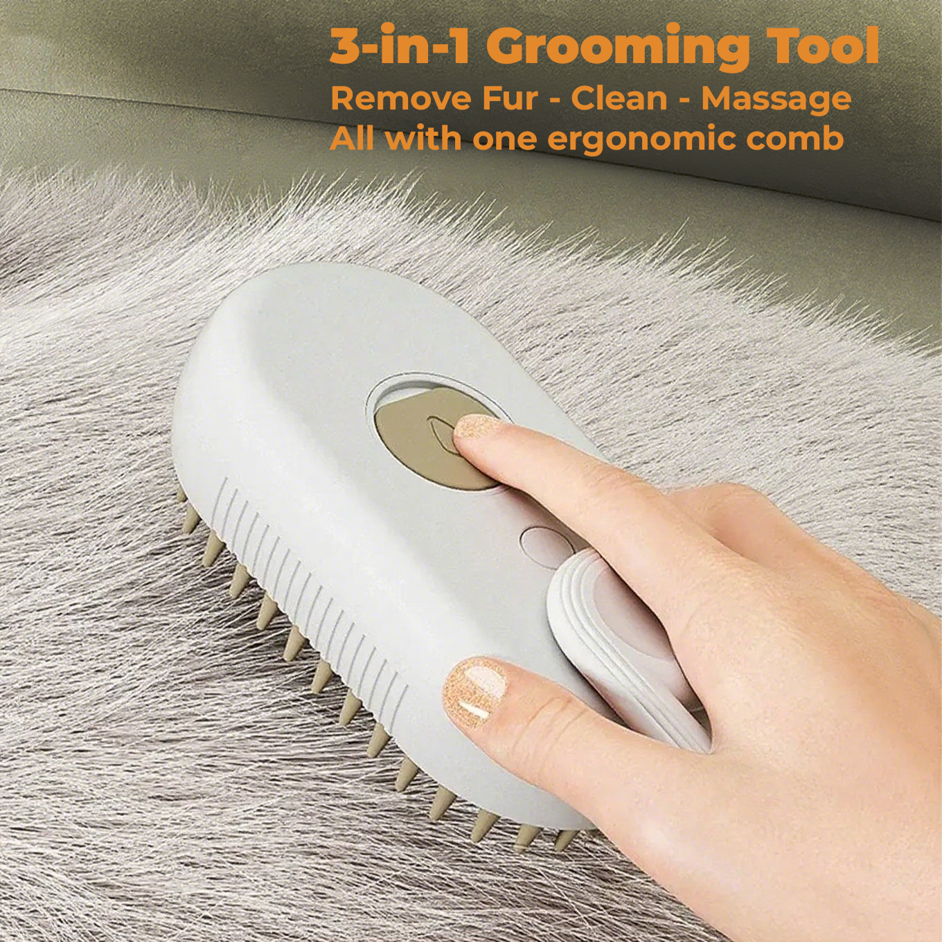SILICONE PET GROOMING BRUSH WITH SHAMPOO DISPENSER