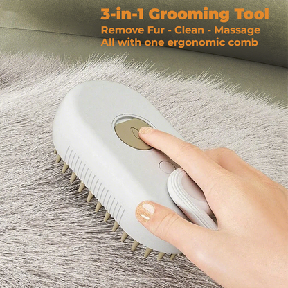 SILICONE PET GROOMING BRUSH WITH SHAMPOO DISPENSER