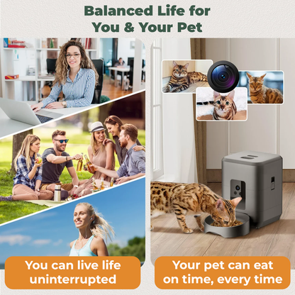 SMART AUTOMATIC PET FEEDER WITH WIFI, VIDEO & VOICE MESSAGING