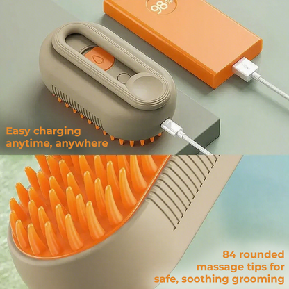 SILICONE PET GROOMING BRUSH WITH SHAMPOO DISPENSER