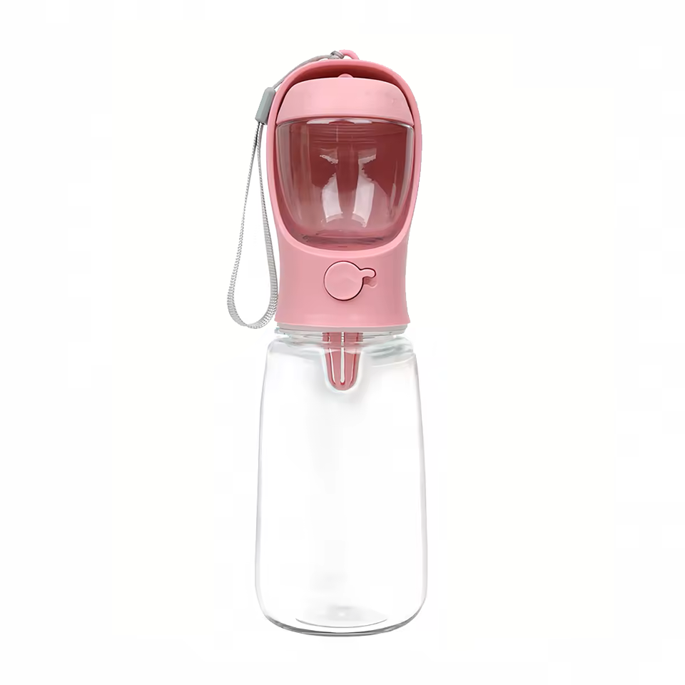 PORTABLE PET WATER BOTTLE WITH FOOD COMPARTMENT & DISPENSER
